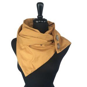 Handmade Mustard Yellow Cotton Wrap Neck Warmer Scarf Cowl